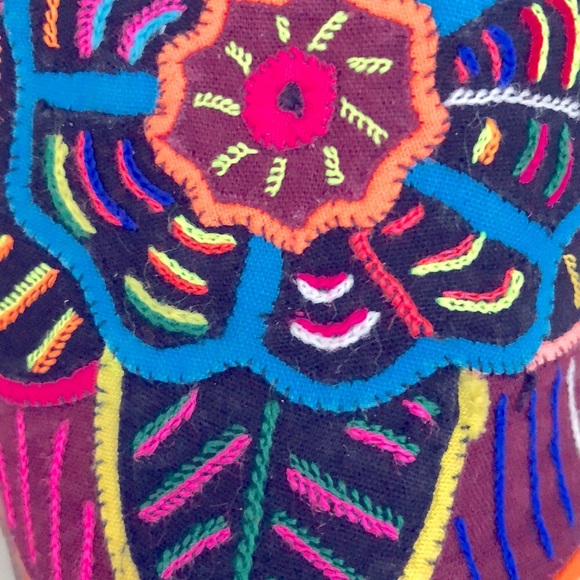 FLASH PRICE Handmade Tribal Mola  Shoe 8.5-9. - Picture 3 of 16